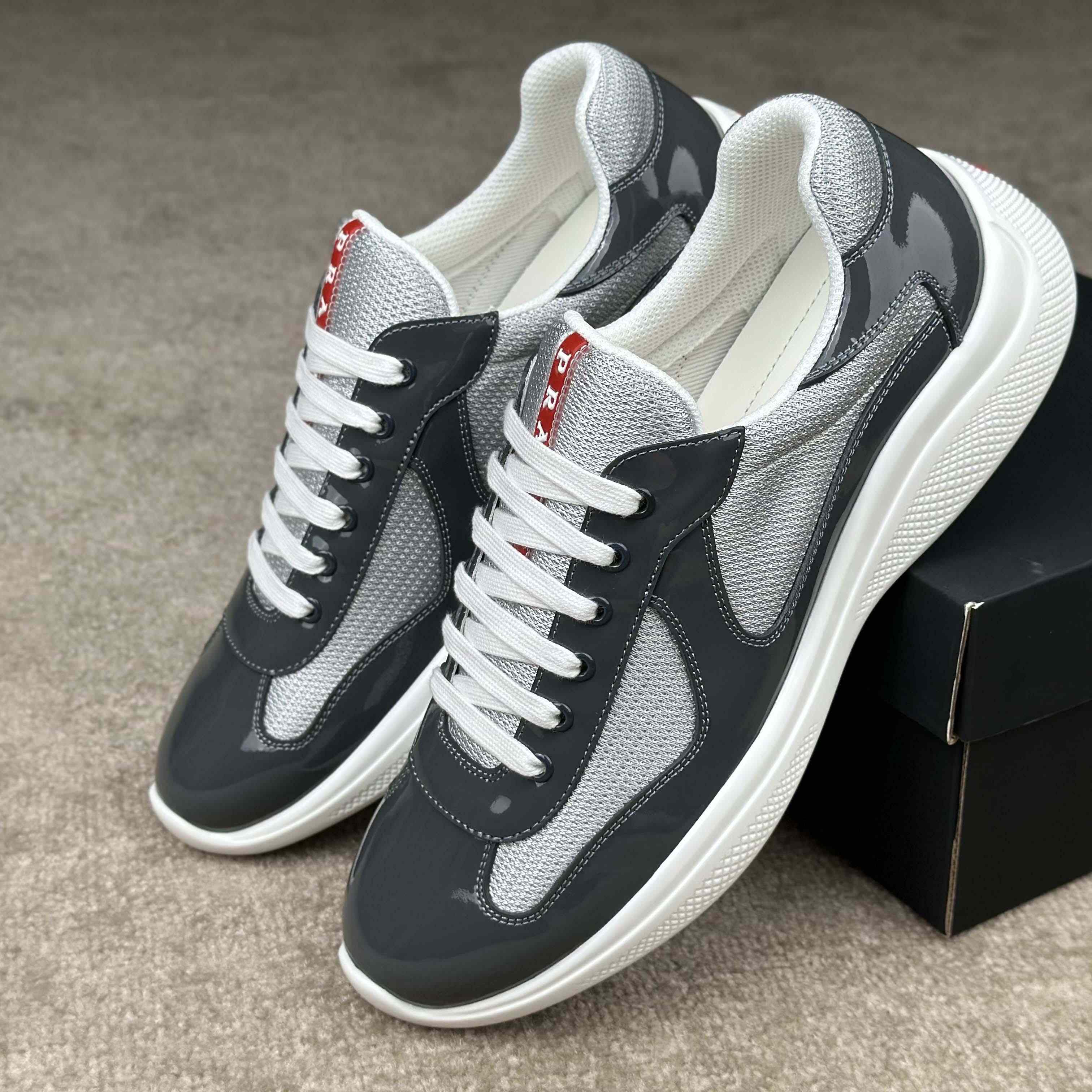 Prada Patent leather And Technical Fabric Prada America's Cup Sneakers - PerfectKickZ