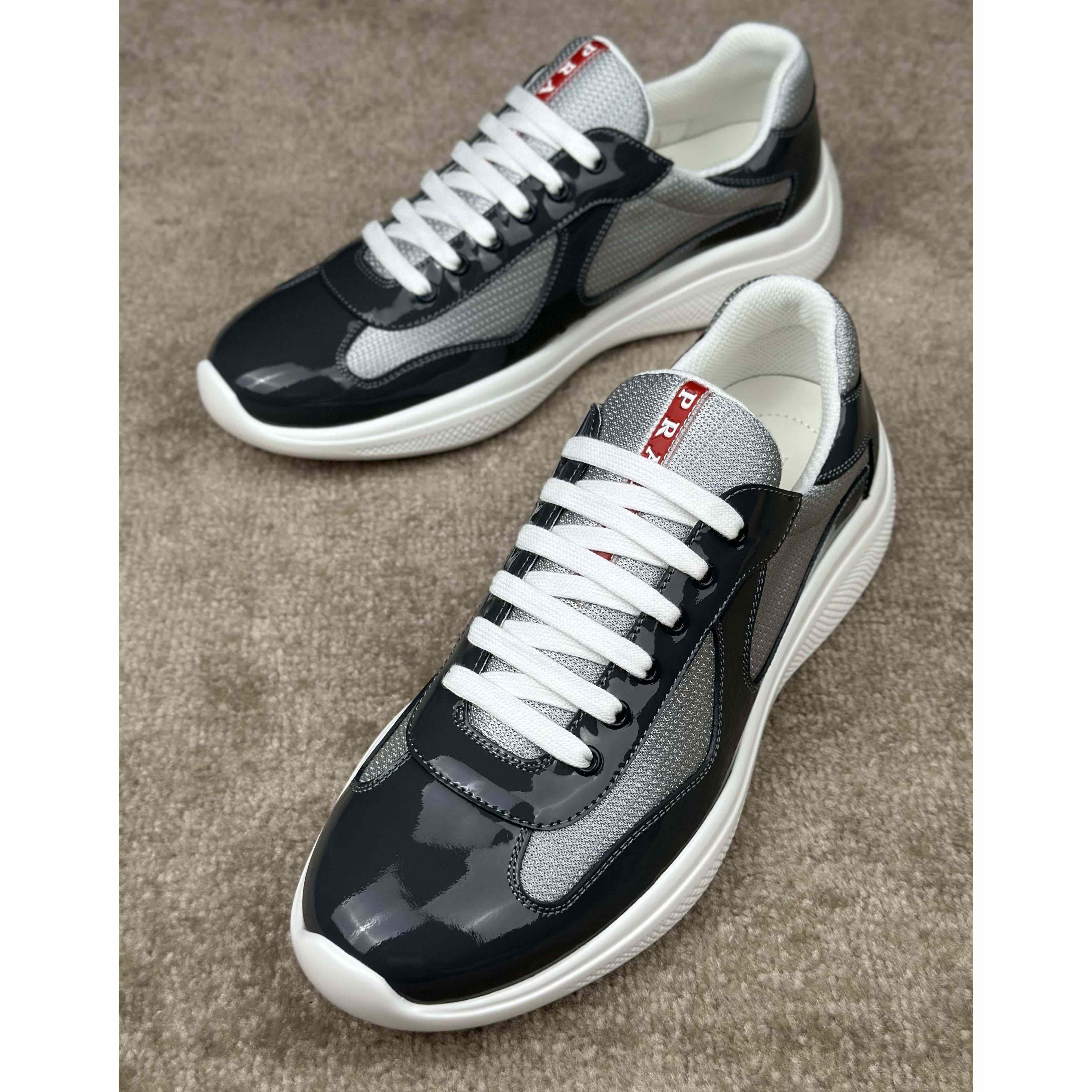 Prada Patent leather And Technical Fabric Prada America's Cup Sneakers - PerfectKickZ