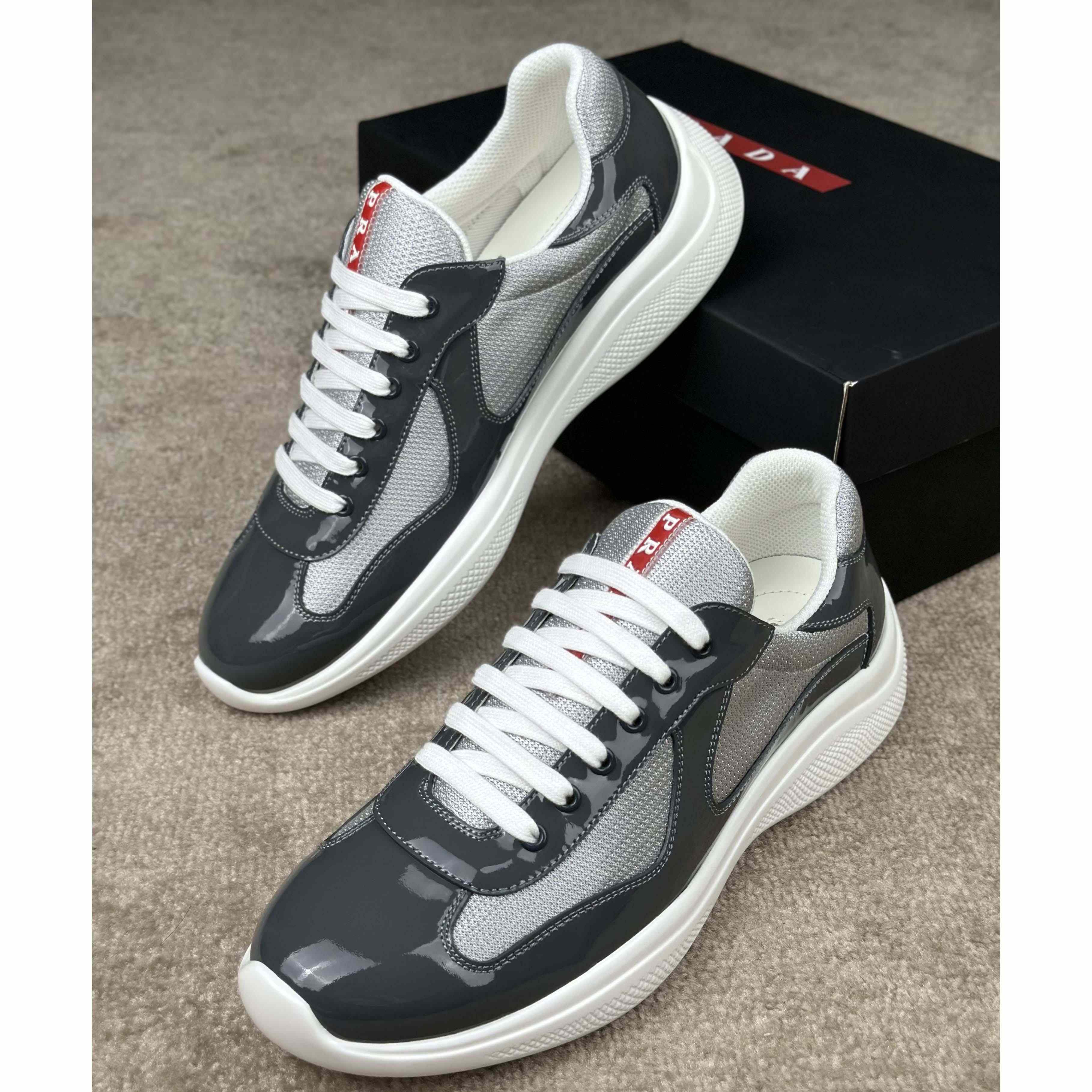 Prada Patent leather And Technical Fabric Prada America's Cup Sneakers - PerfectKickZ