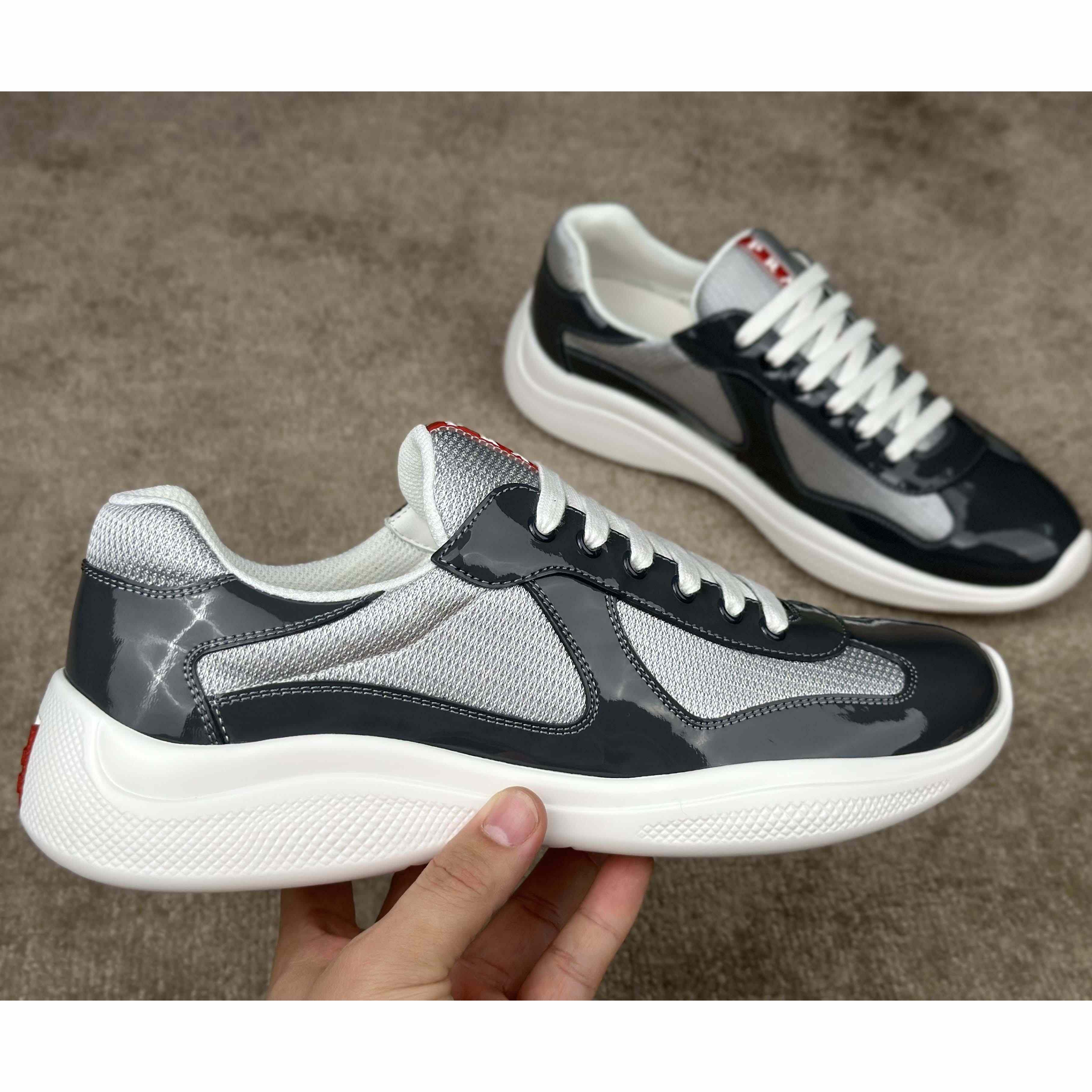 Prada Patent leather And Technical Fabric Prada America's Cup Sneakers - PerfectKickZ