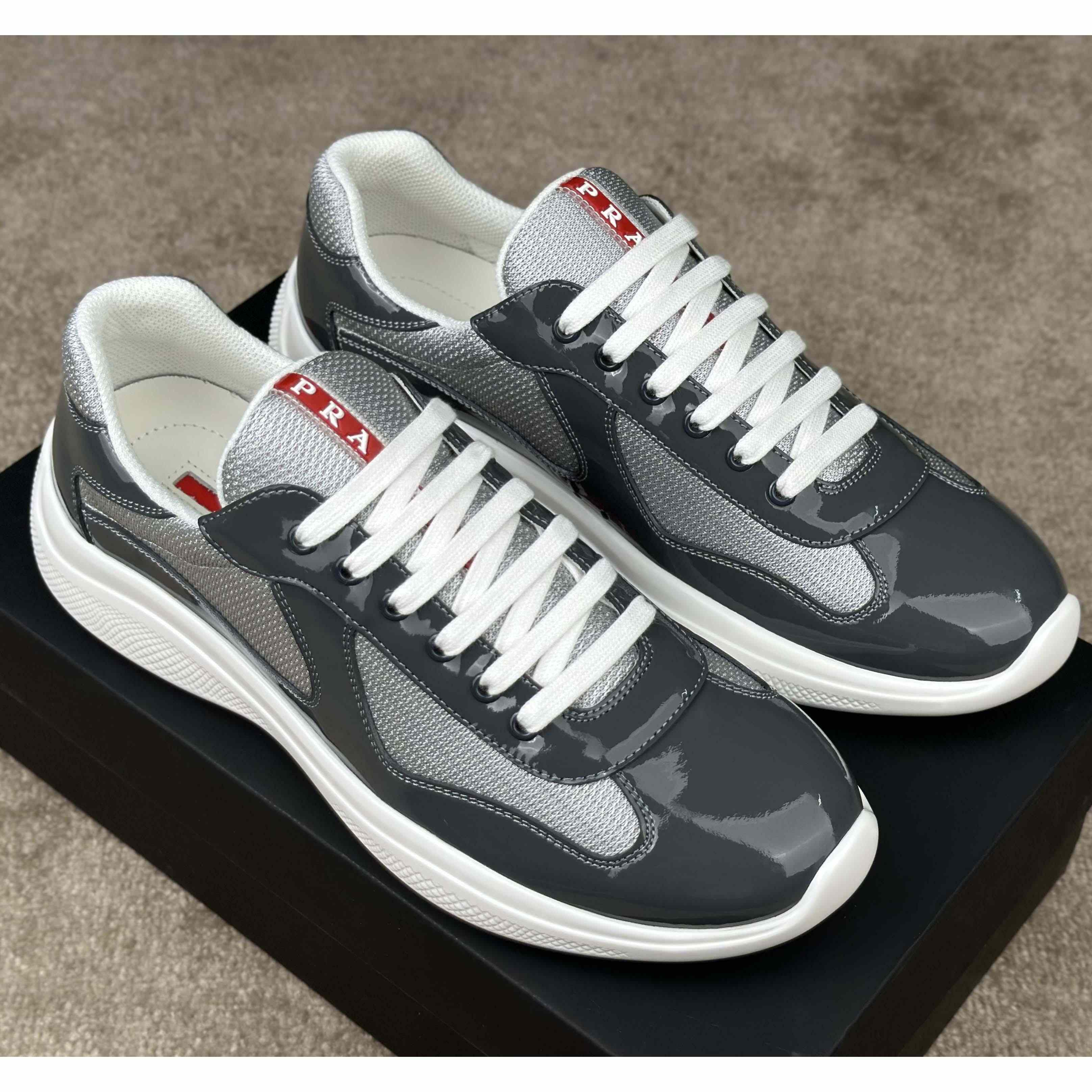 Prada Patent leather And Technical Fabric Prada America's Cup Sneakers - PerfectKickZ