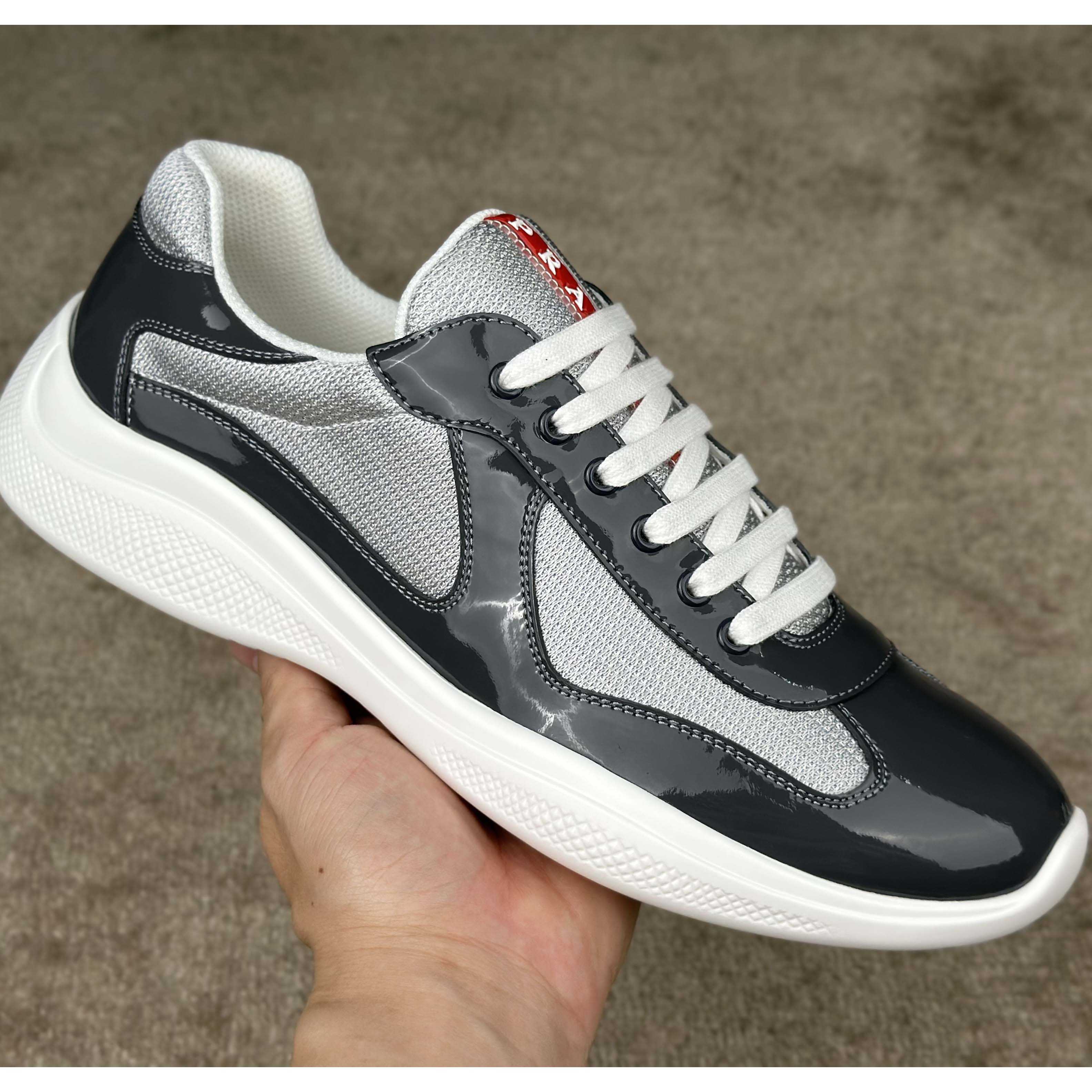 Prada Patent leather And Technical Fabric Prada America's Cup Sneakers - PerfectKickZ