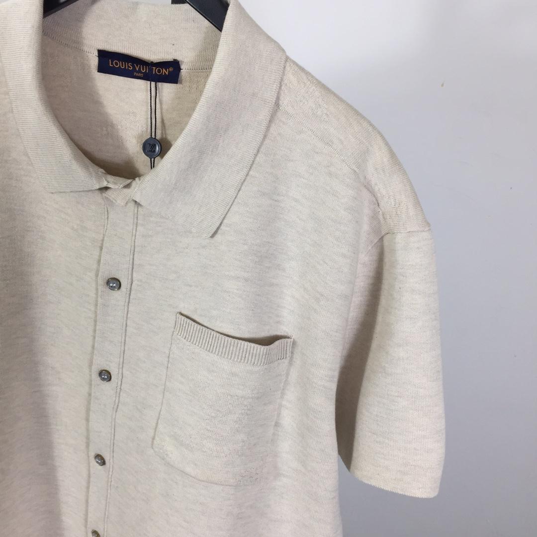 Louis Vuitton Monogram Embossed Short-Sleeved Knit Shirt - PerfectKickZ