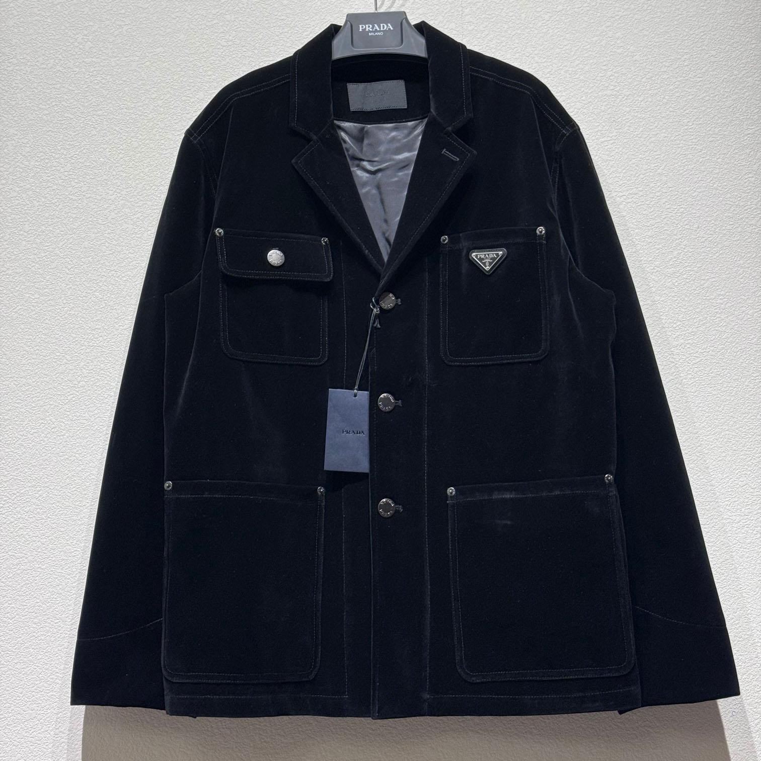 Prada Blouson In Velvet Denim - PerfectKickZ