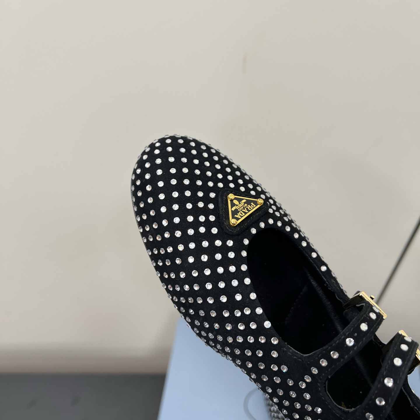 Prada Suede Ballerinas With Crystals - 