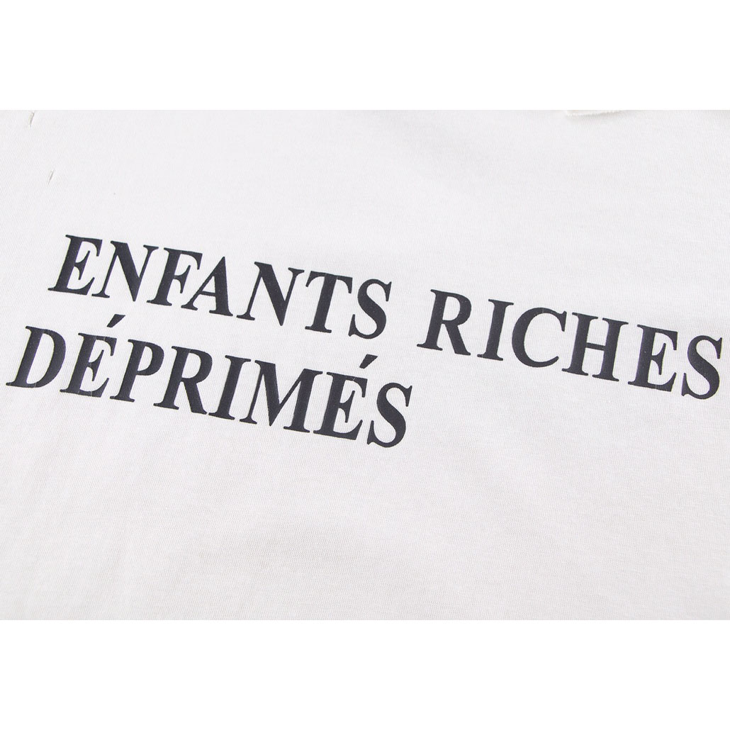 Enfants Riches Déprimés Cropped Distressed Logo-Print Cotton-Jersey - PerfectKickZ