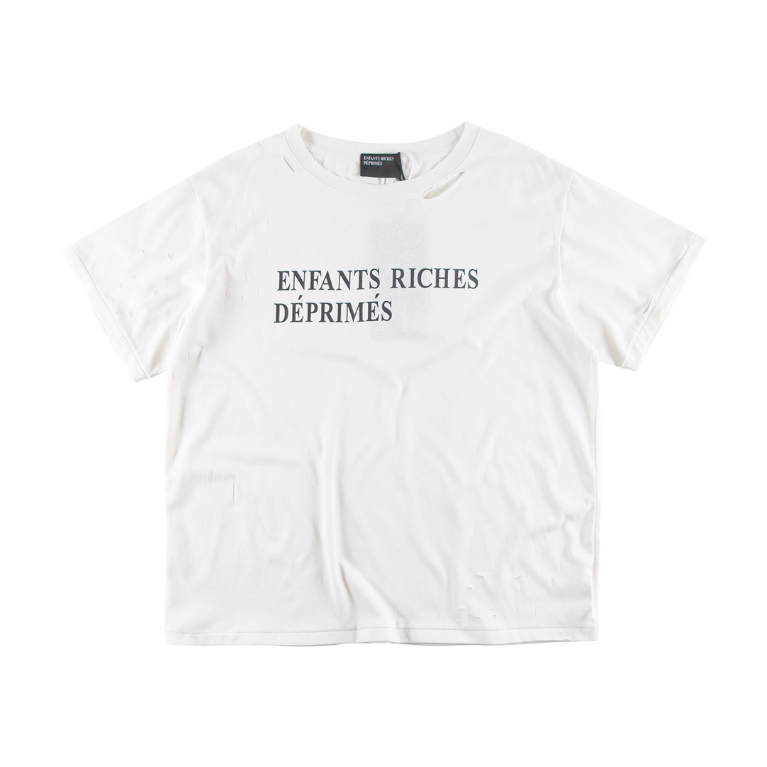 Enfants Riches Déprimés Cropped Distressed Logo-Print Cotton-Jersey - PerfectKickZ