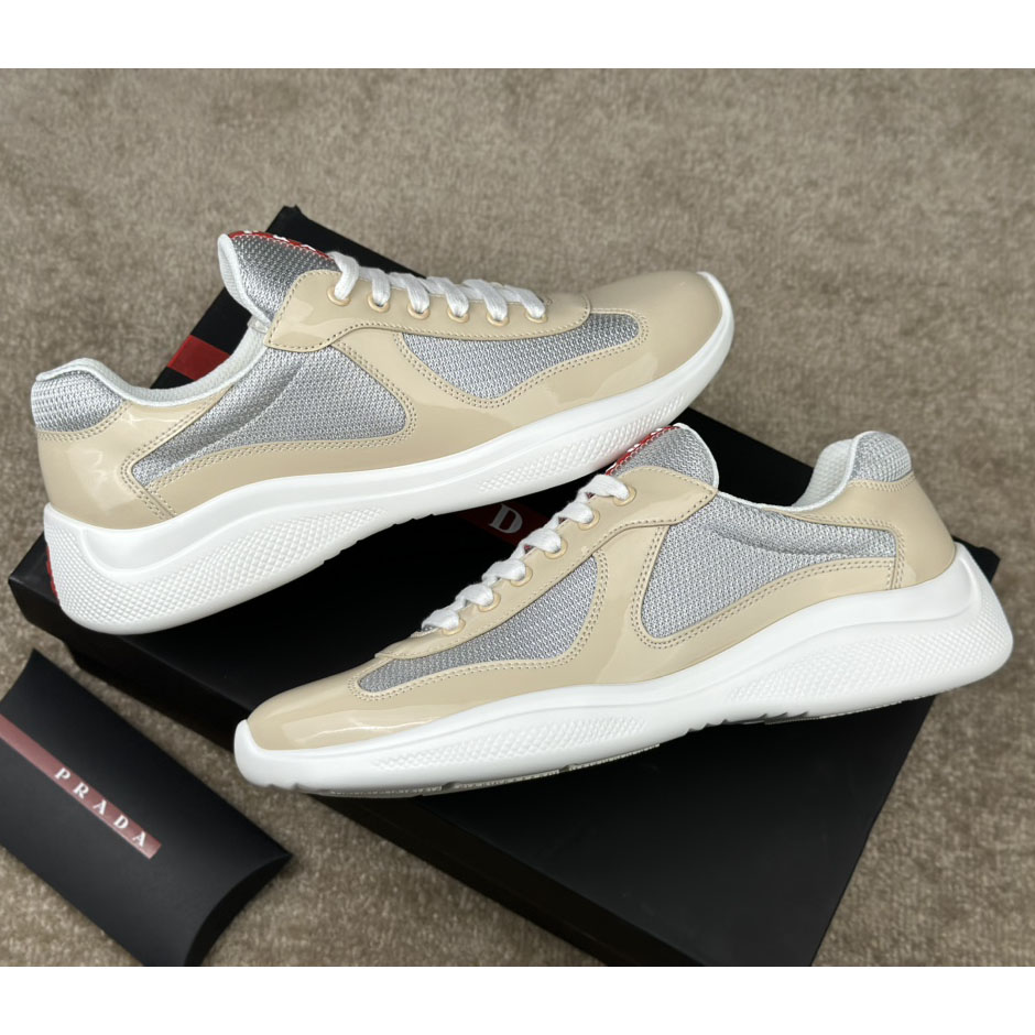 Prada America's Cup Patent Leather And Bike Fabric Sneakers - PerfectKickZ