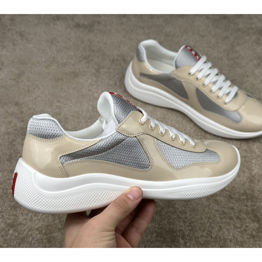 Prada America's Cup Patent Leather And Bike Fabric Sneakers - PerfectKickZ