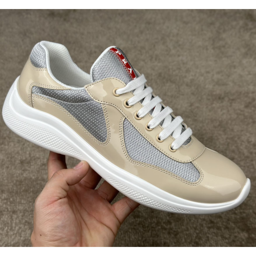 Prada America's Cup Patent Leather And Bike Fabric Sneakers - PerfectKickZ