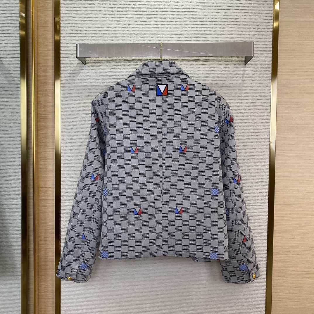 Louis Vuitton Damier Open Collar Cotton Overshirt  1AFVN5 - PerfectKickZ