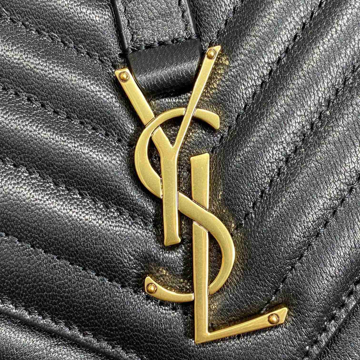 Saint Laurent Black Matelassé Sheepskin Large College Bag  32cm - PerfectKickZ