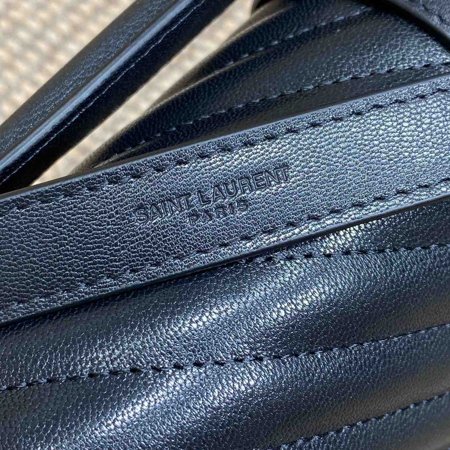 Saint Laurent Black Matelassé Sheepskin Large College Bag  32cm - PerfectKickZ