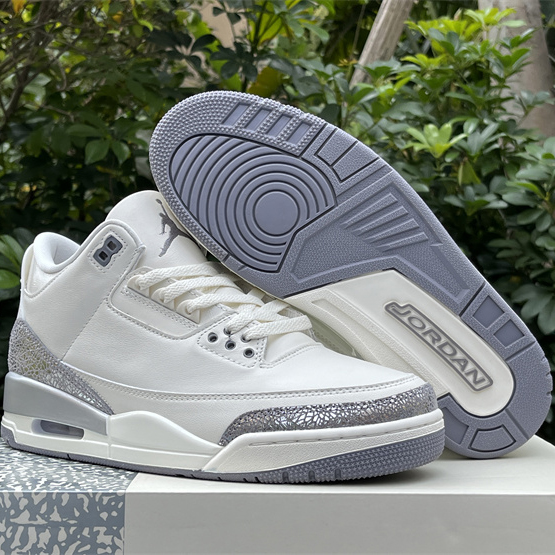 Air Jordan 3 “Sail/Metallic Silver” Sneakers   CK9246-100 - PerfectKickZ