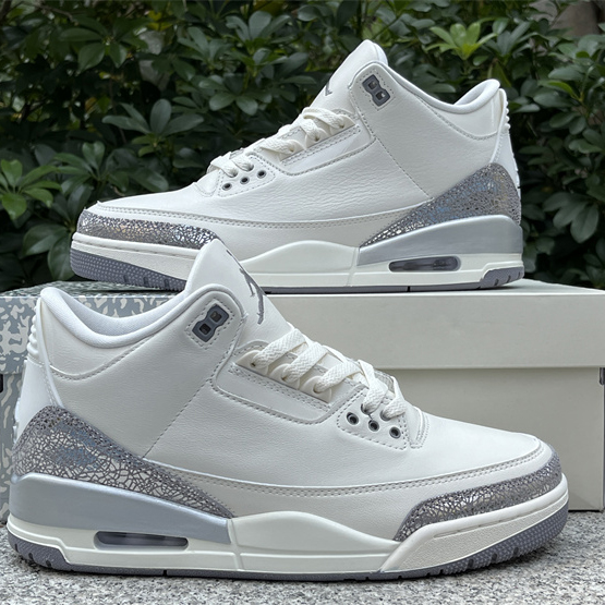 Air Jordan 3 “Sail/Metallic Silver” Sneakers   CK9246-100 - PerfectKickZ
