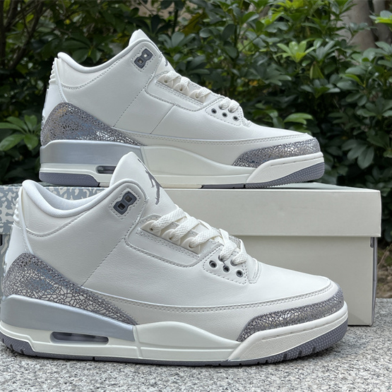 Air Jordan 3 “Sail/Metallic Silver” Sneakers   CK9246-100 - PerfectKickZ