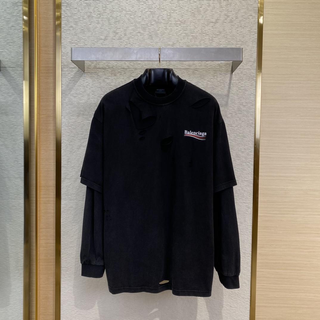 Balenciaga Political Campaign Layered T-shirt In Black - PerfectKickZ