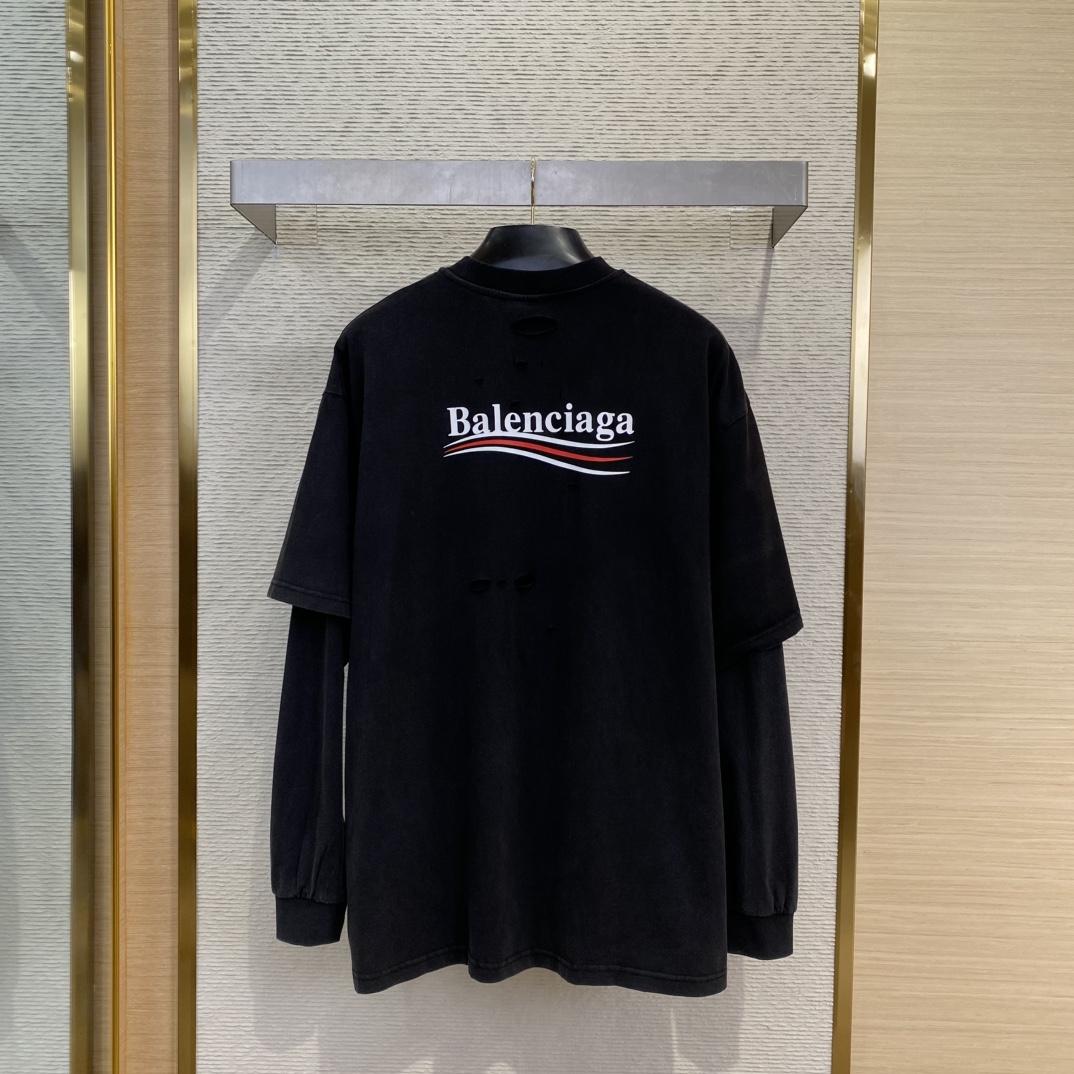 Balenciaga Political Campaign Layered T-shirt In Black - PerfectKickZ