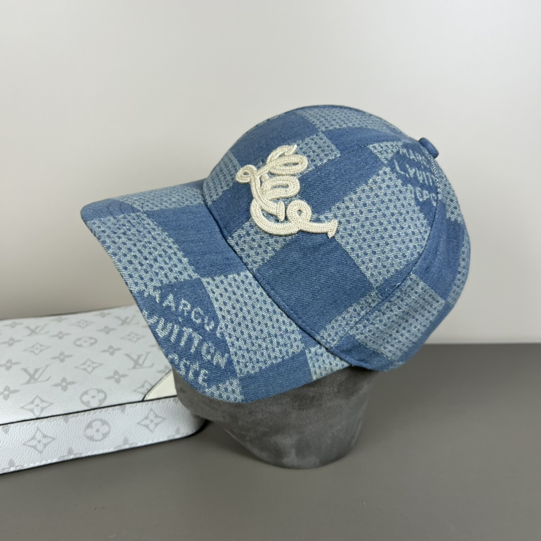 Louis Vuitton Damier 3D Denim Cap - PerfectKickZ
