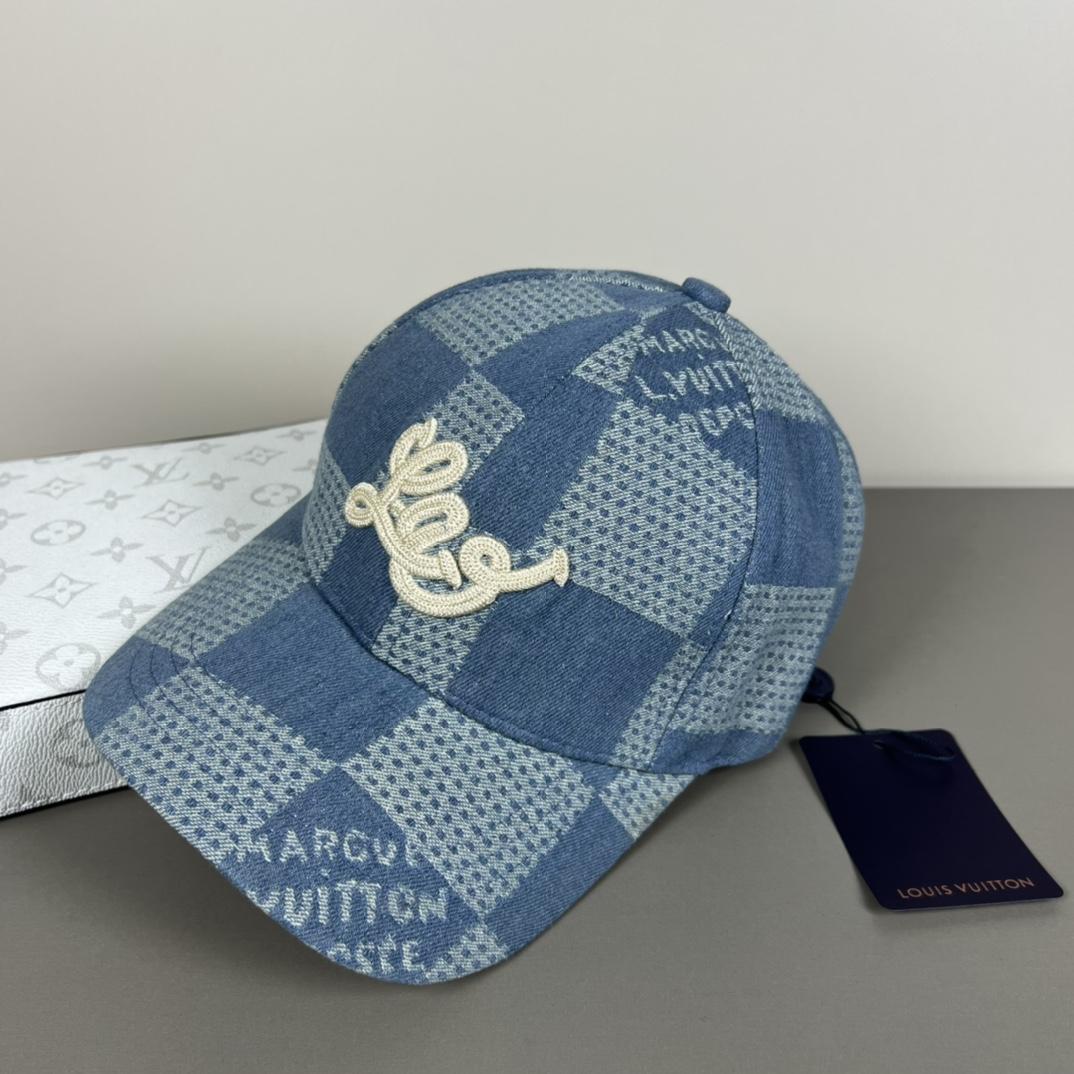 Louis Vuitton Damier 3D Denim Cap - PerfectKickZ