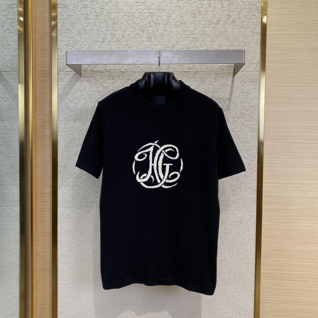 Givenchy T-shirt In Knit With HG Jacquard - PerfectKickZ