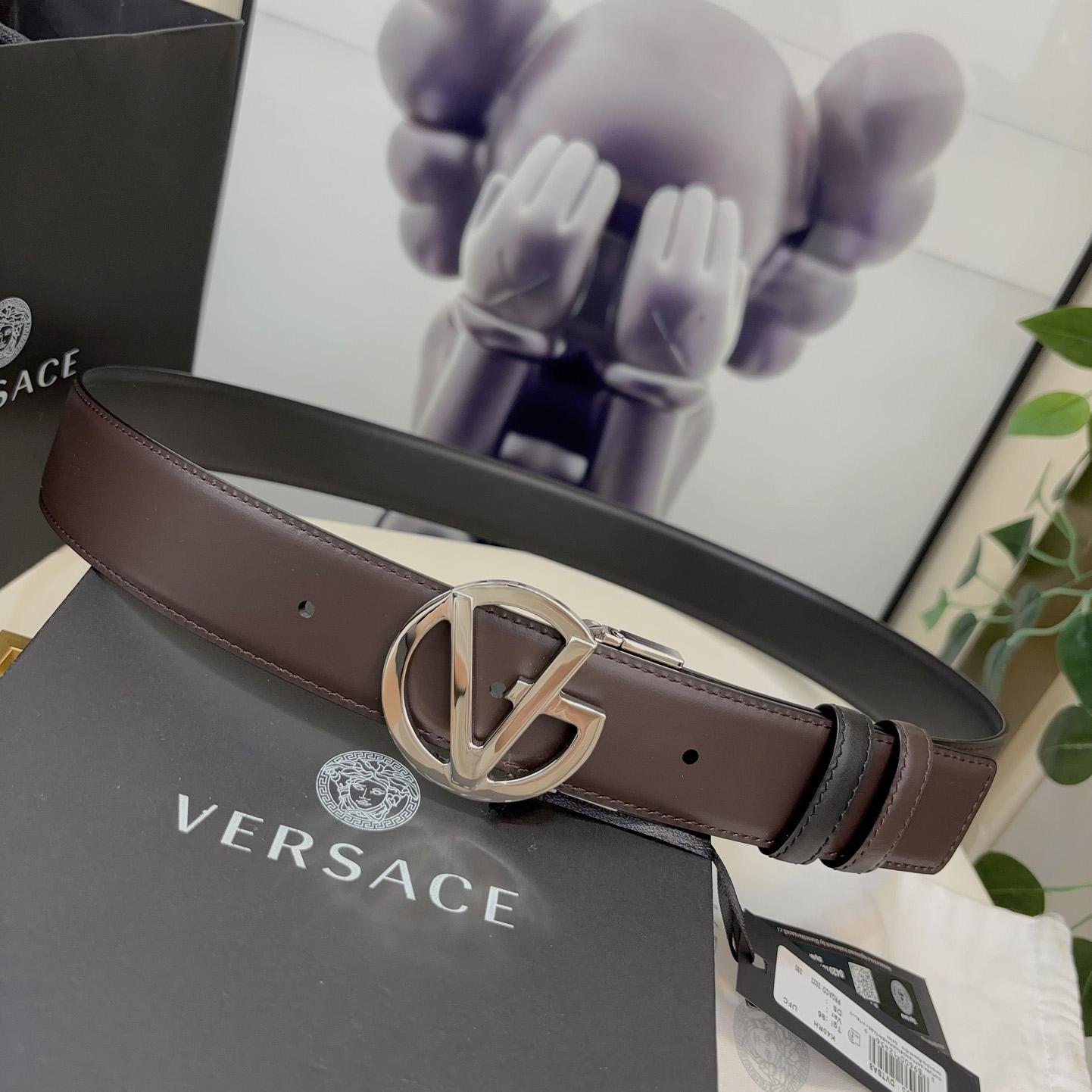 Versace Leather Belt   40mm - PerfectKickZ