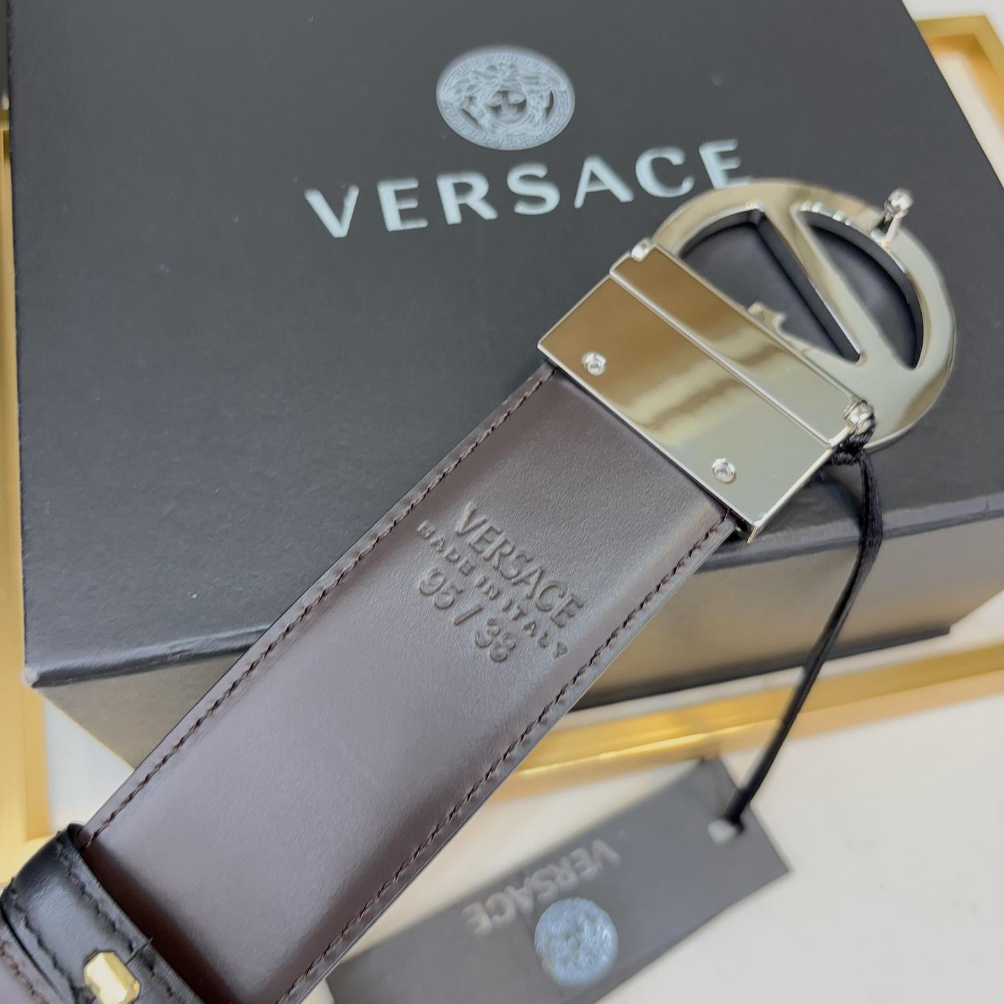 Versace Leather Belt   40mm - PerfectKickZ