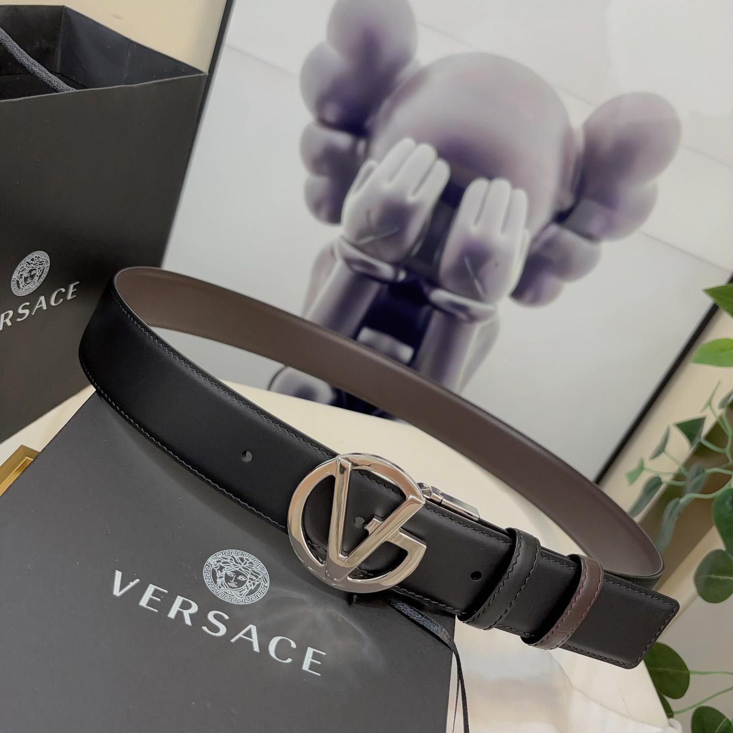 Versace Leather Belt   40mm - PerfectKickZ