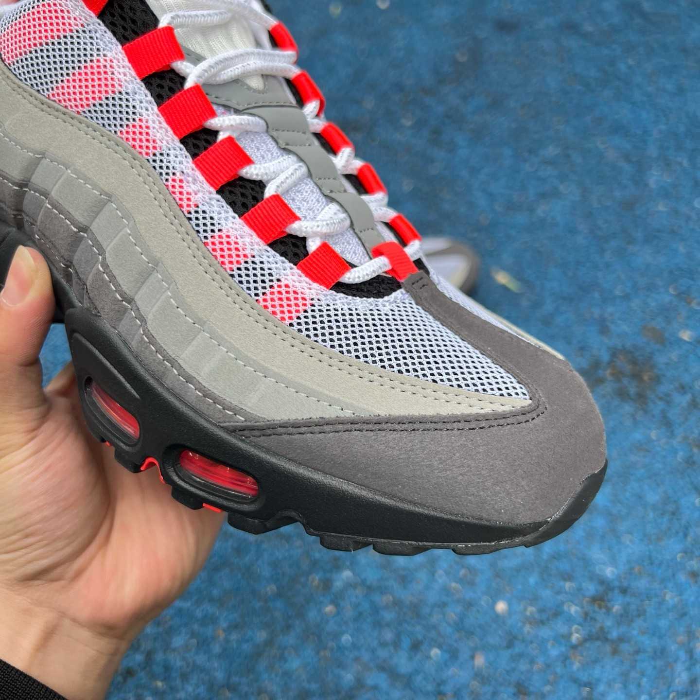Nike Air Max 95 'White & Solar Red & Granite'   AT28 - PerfectKickZ