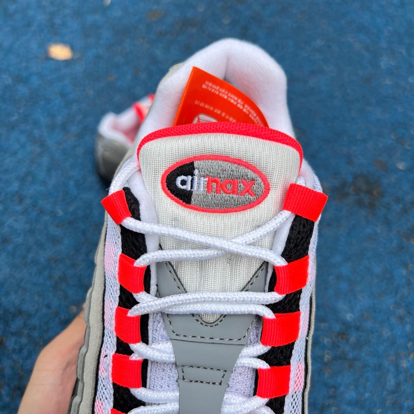 Nike Air Max 95 'White & Solar Red & Granite'   AT28 - PerfectKickZ