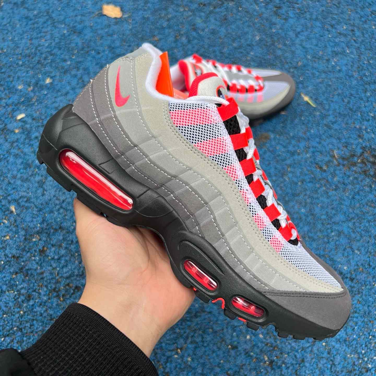Nike Air Max 95 'White & Solar Red & Granite'   AT28 - PerfectKickZ