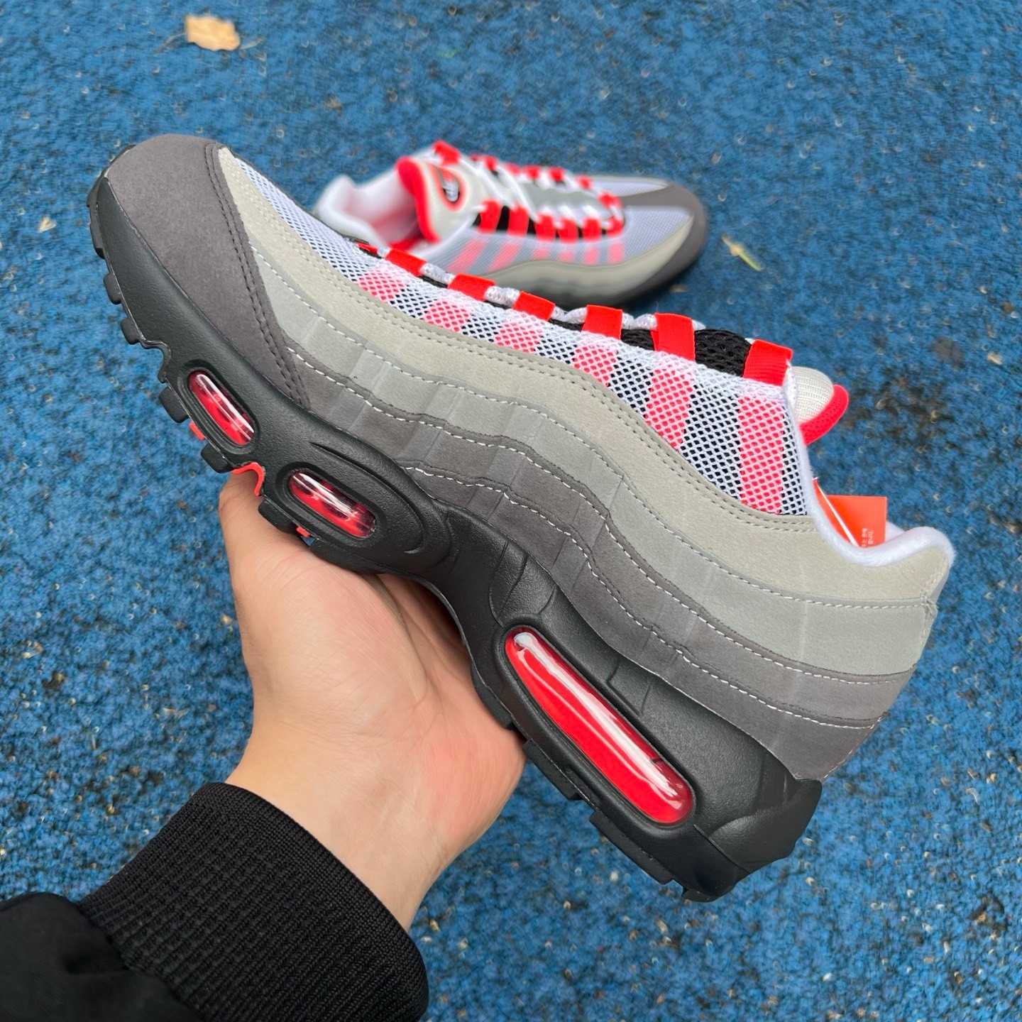 Nike Air Max 95 'White & Solar Red & Granite'   AT28 - PerfectKickZ