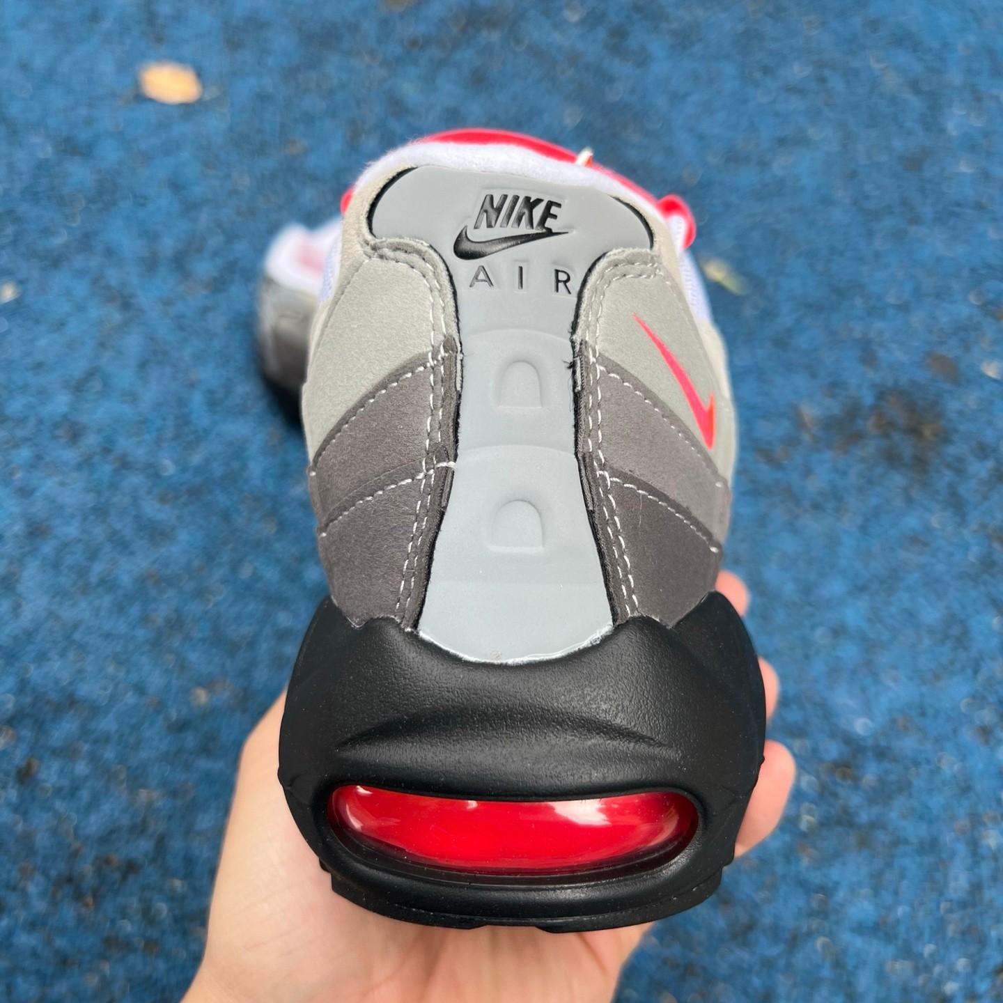 Nike Air Max 95 'White & Solar Red & Granite'   AT28 - PerfectKickZ