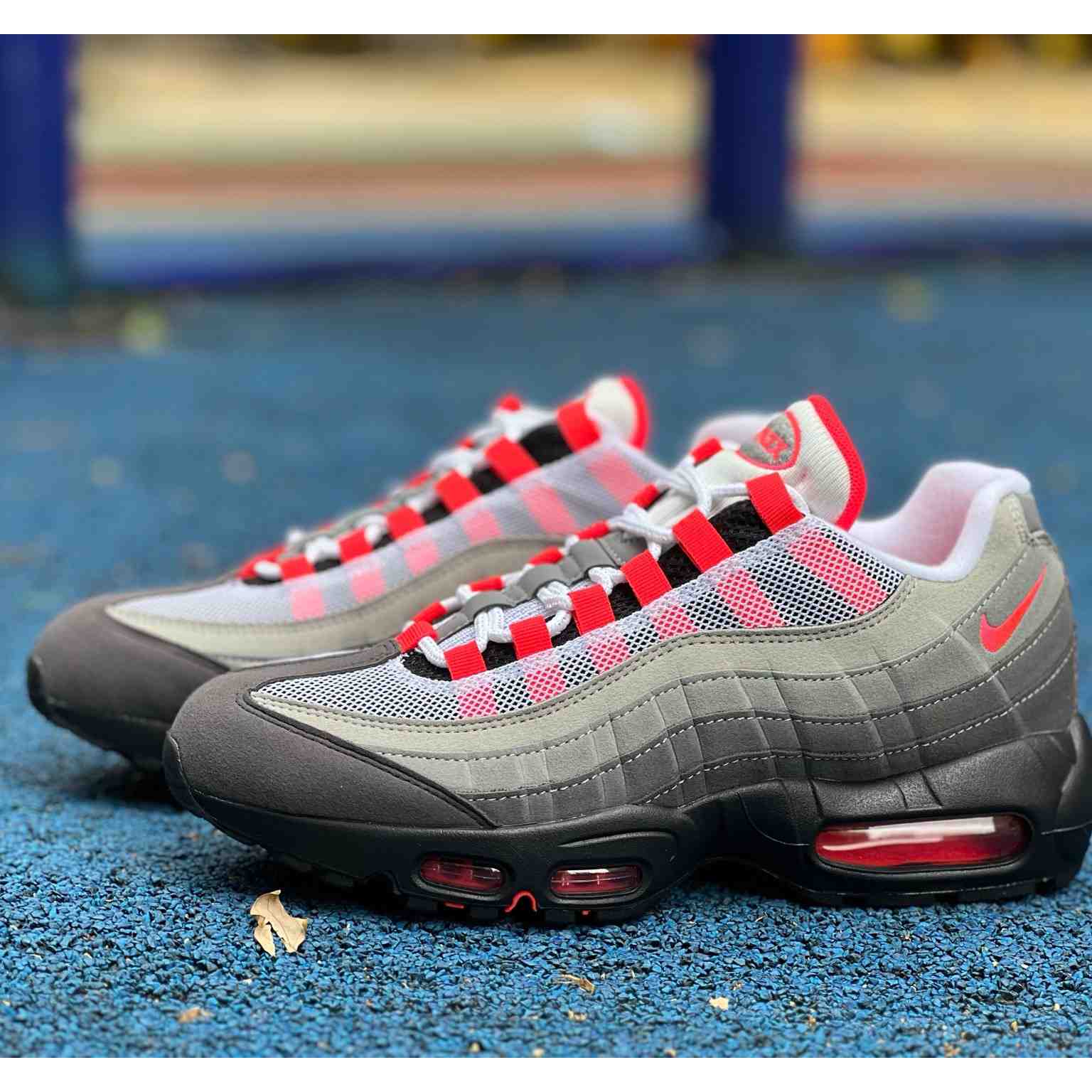 Nike Air Max 95 'White & Solar Red & Granite'   AT28 - PerfectKickZ