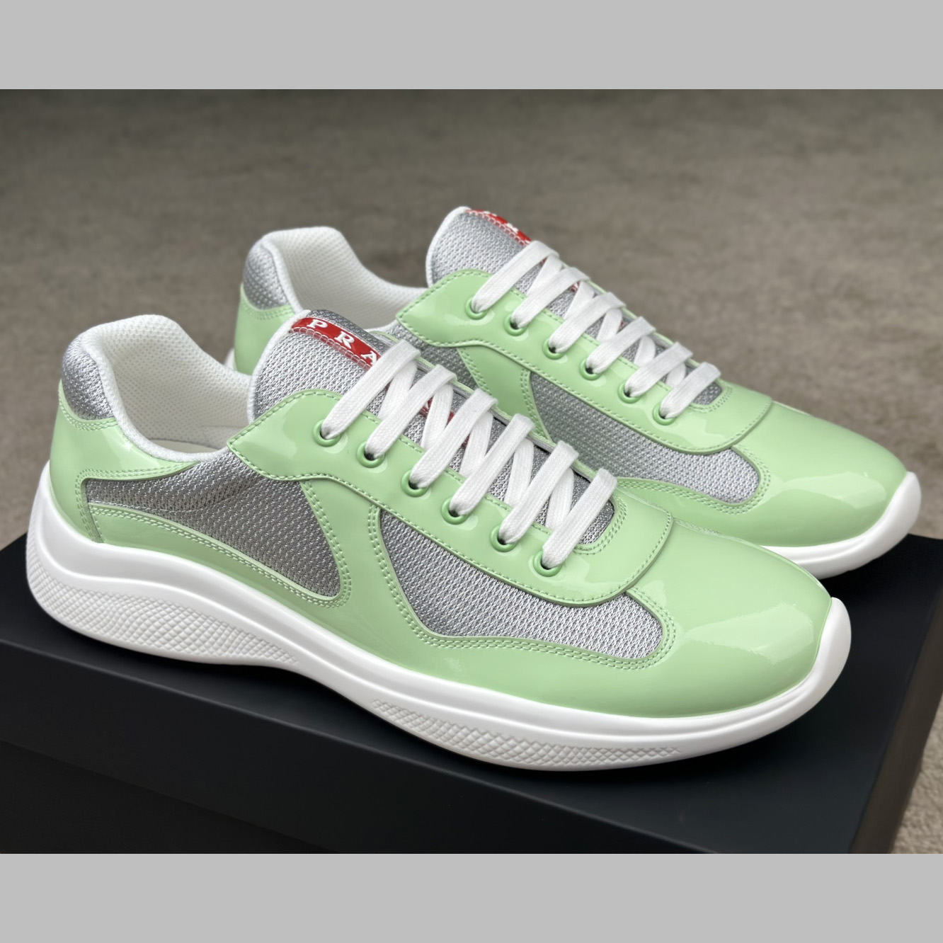 Prada Patent Leather And Technical fabric Prada America's Cup Sneakers - PerfectKickZ