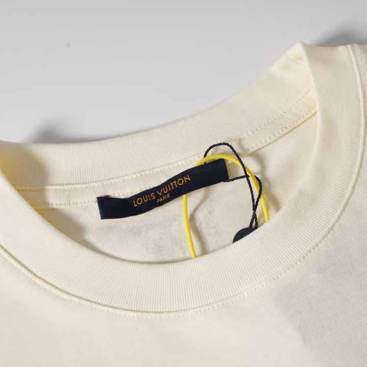 Louis Vuitton Graphic Cotton And Linen-Blend T-Shirt     1AFWUV - PerfectKickZ