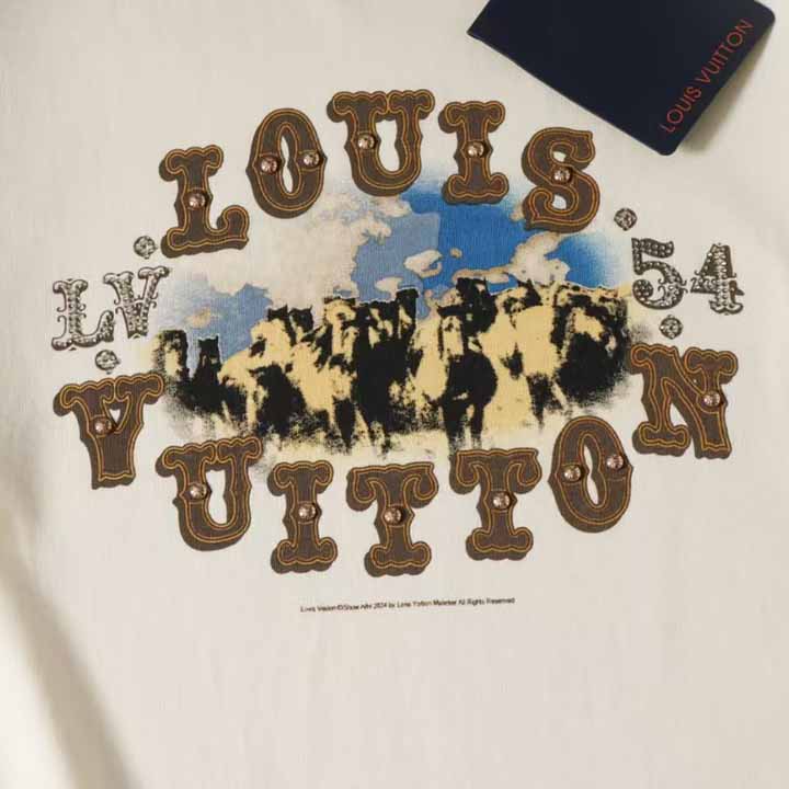 Louis Vuitton Graphic Cotton And Linen-Blend T-Shirt     1AFWUV - PerfectKickZ