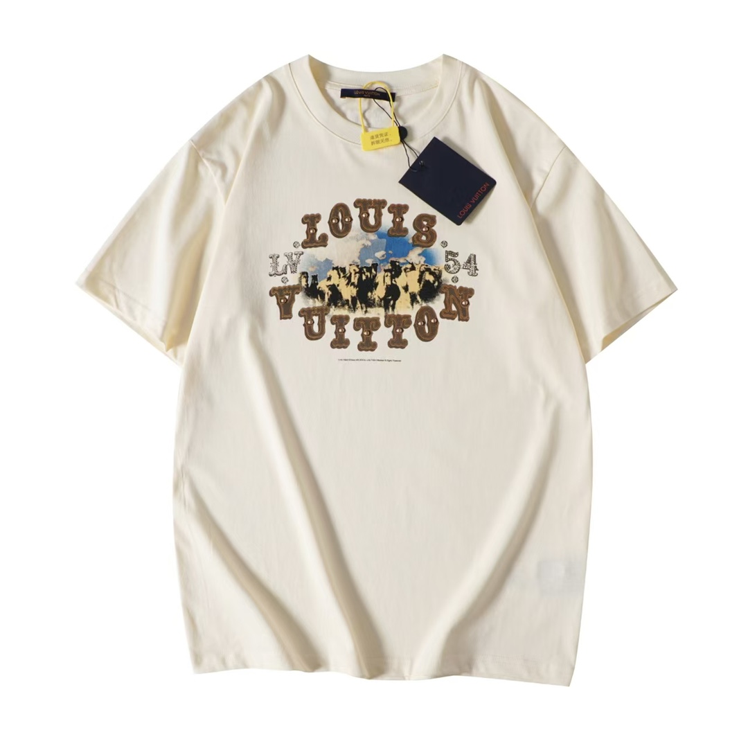 Louis Vuitton Graphic Cotton And Linen-Blend T-Shirt     1AFWUV - PerfectKickZ