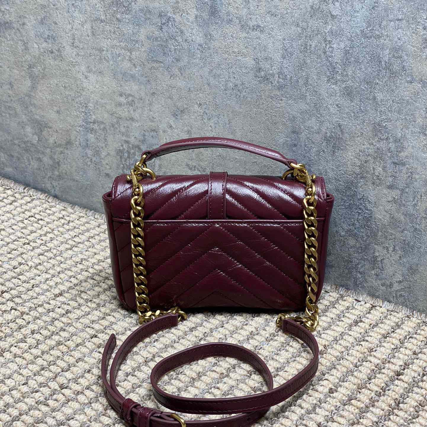 Saint Laurent College Mini In Shiny Leather - PerfectKickZ