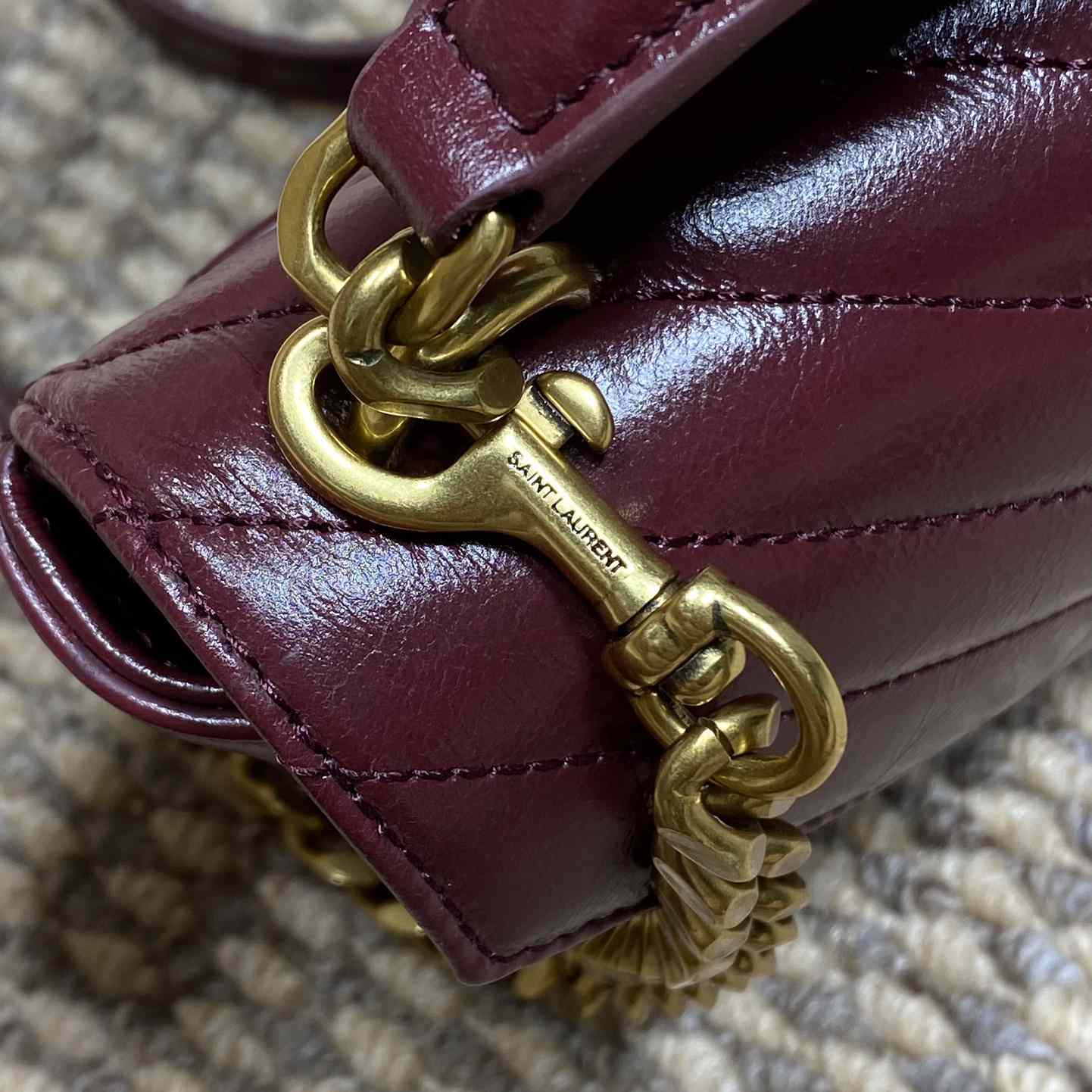 Saint Laurent College Mini In Shiny Leather - PerfectKickZ