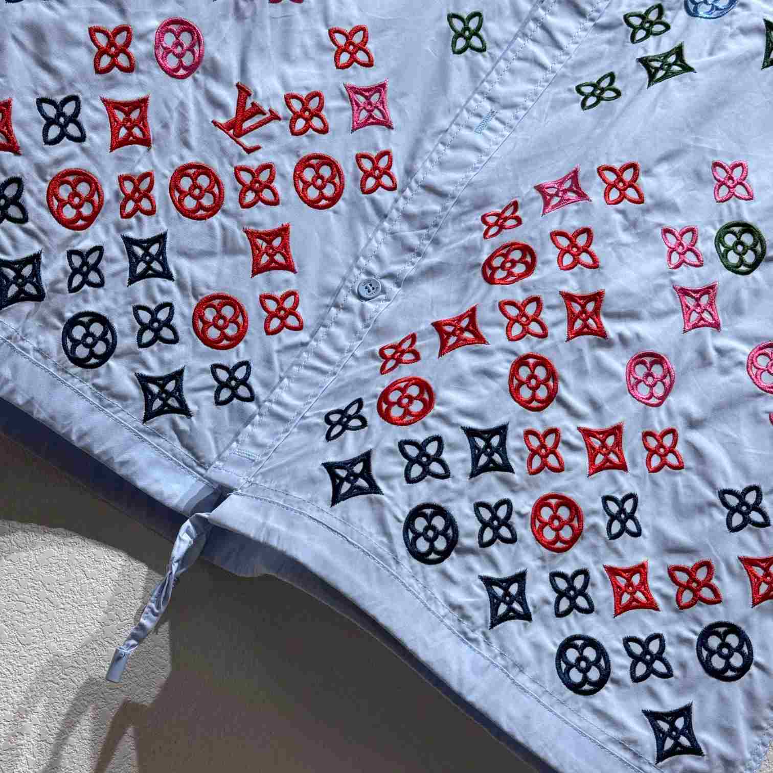 Louis Vuitton Monogram Flowers Embroidered Short-Sleeved Shirt  1AGTPB - 