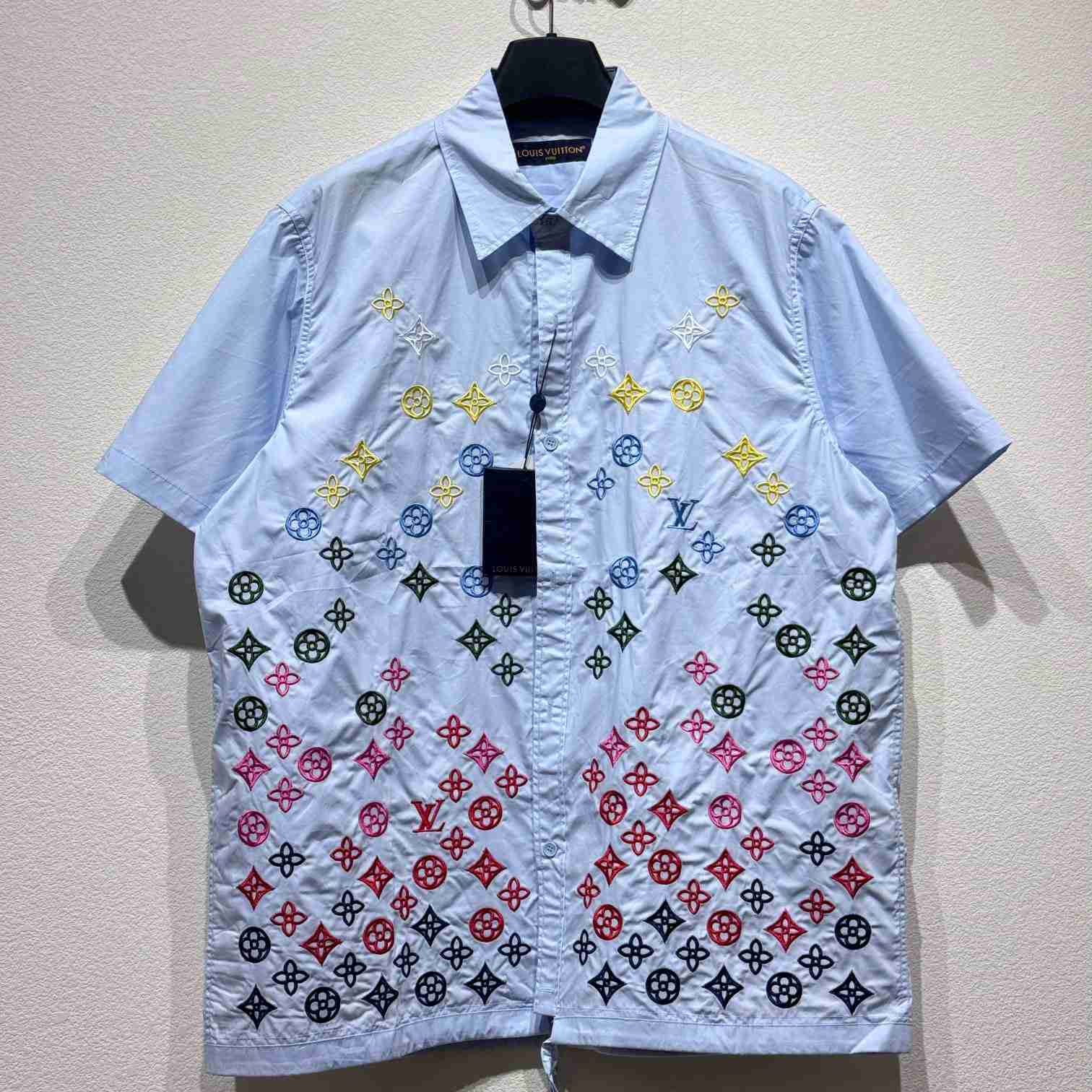 Louis Vuitton Monogram Flowers Embroidered Short-Sleeved Shirt  1AGTPB - PerfectKickZ