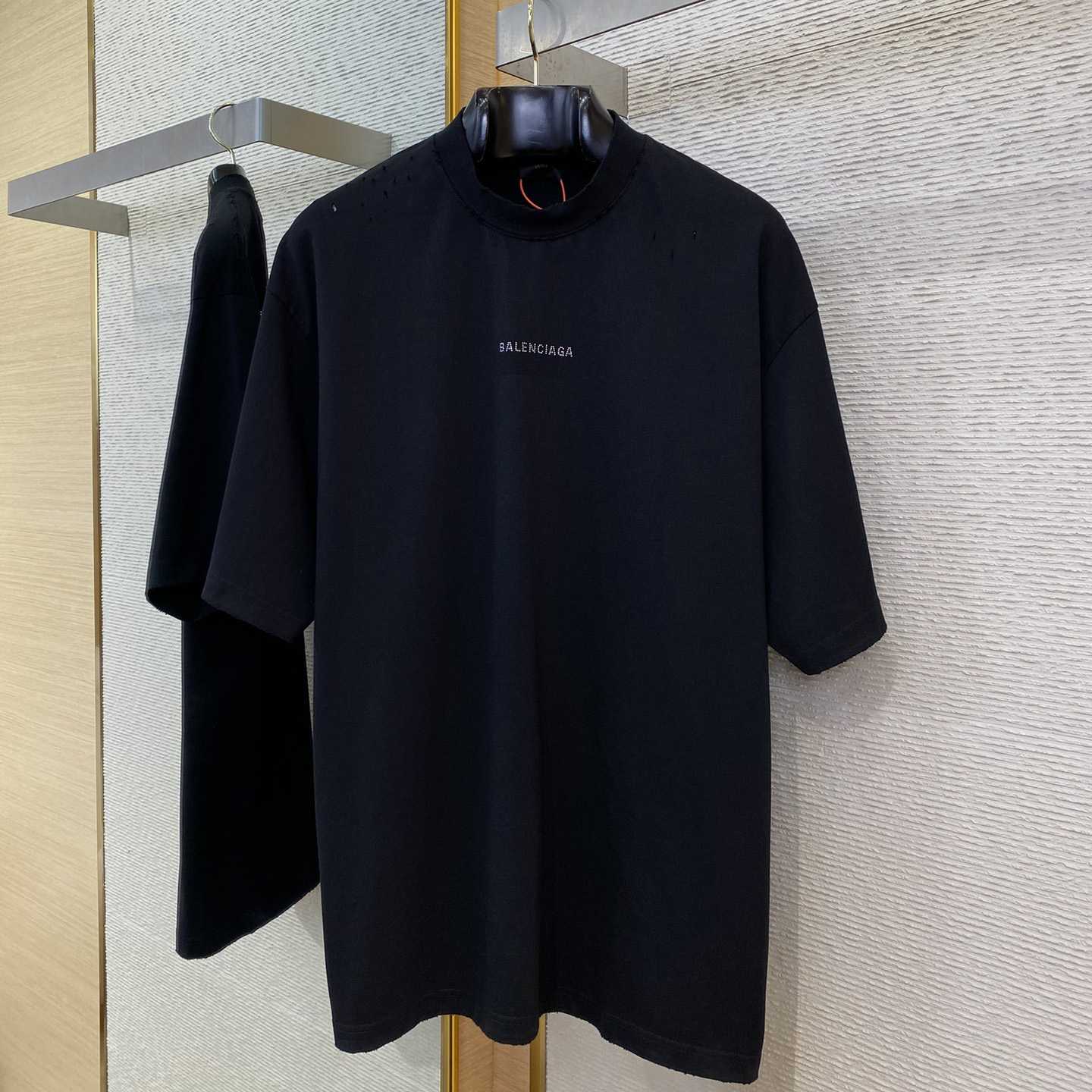 Balenciaga Back Strass Cropped T-Shirt in black - PerfectKickZ