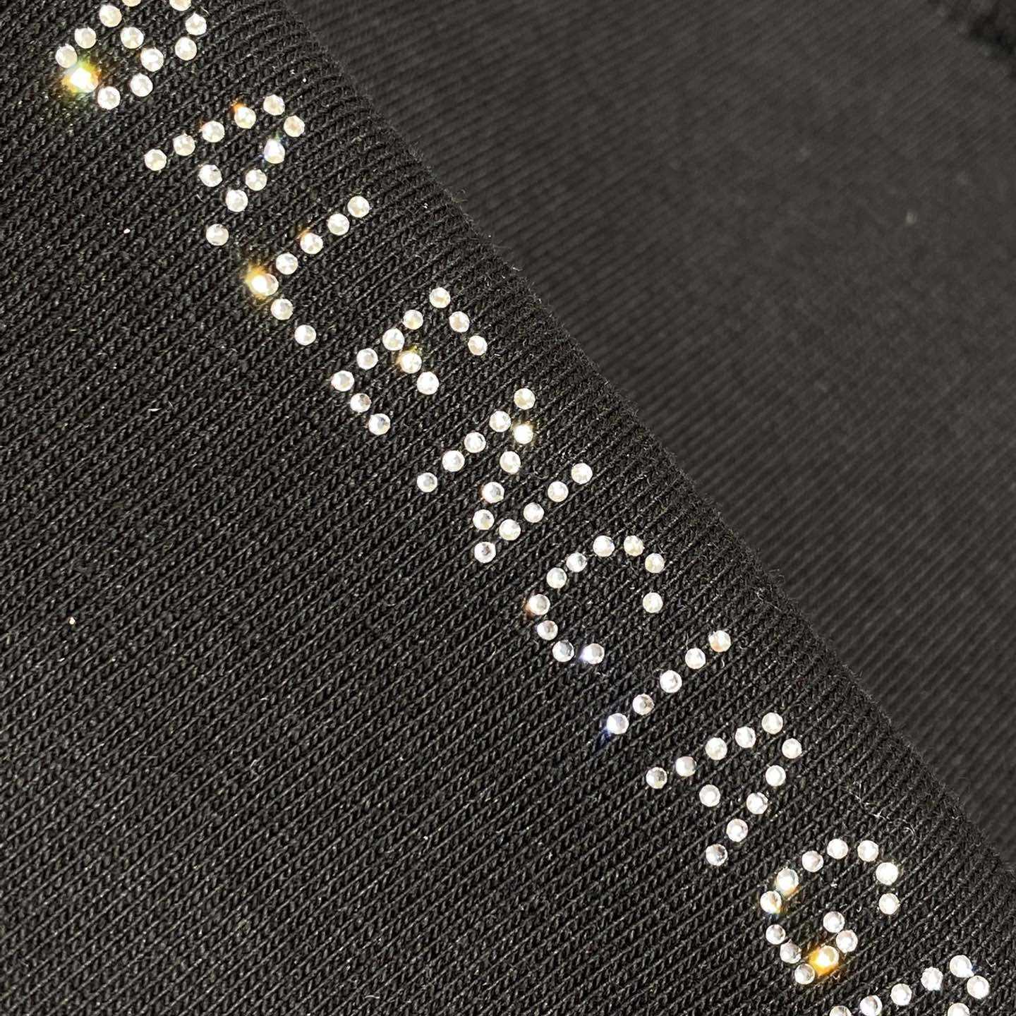 Balenciaga Back Strass Cropped T-Shirt in black - PerfectKickZ