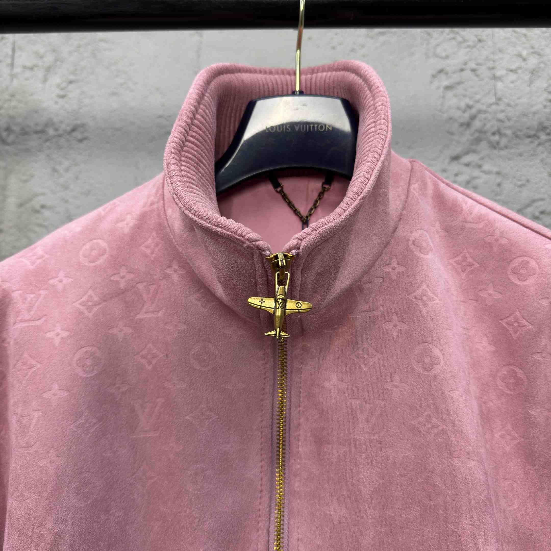 Louis Vuitton Monogram Debossed Leather Tracksuit Jacket   1AHBU4 - PerfectKickZ