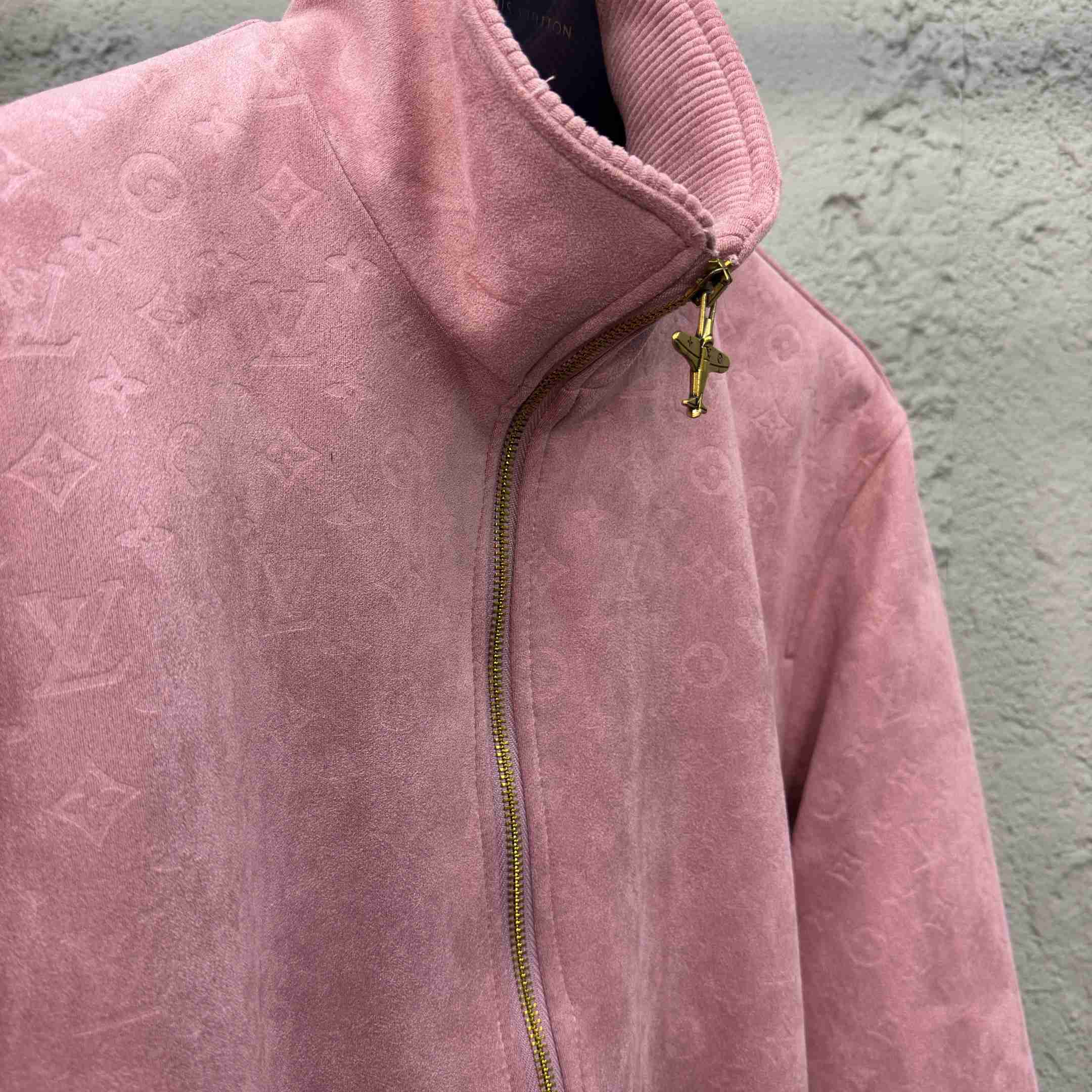 Louis Vuitton Monogram Debossed Leather Tracksuit Jacket   1AHBU4 - PerfectKickZ