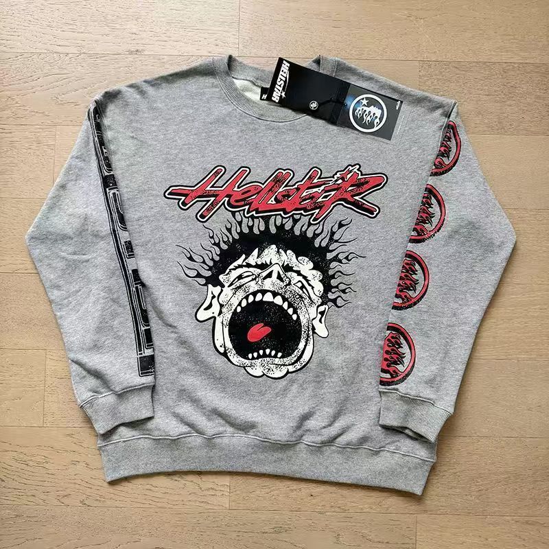 Hellstar Studios Records Crewneck Grey  - PerfectKickZ