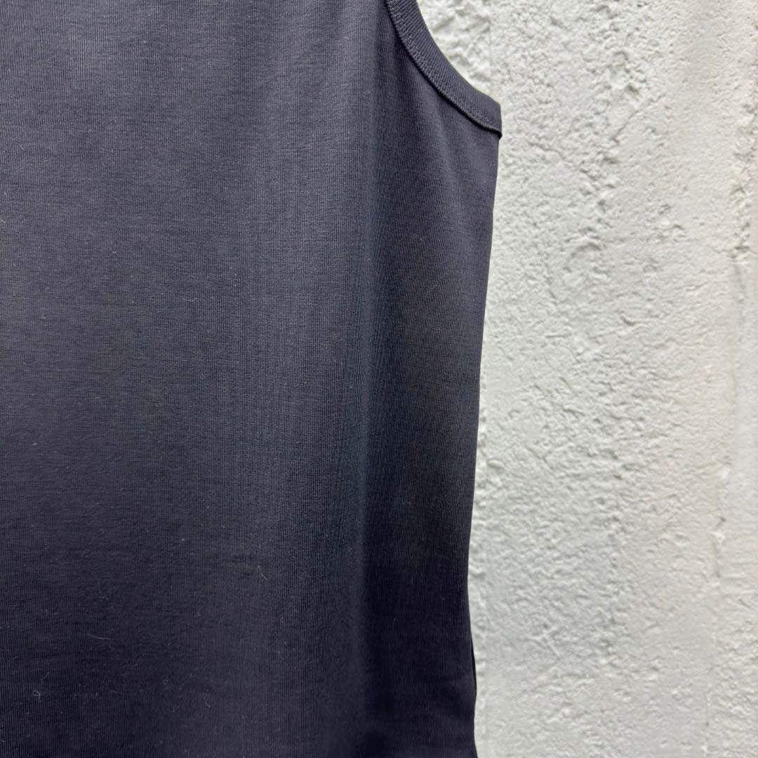 Prada Cotton Tank Top With Enamel Logo - PerfectKickZ