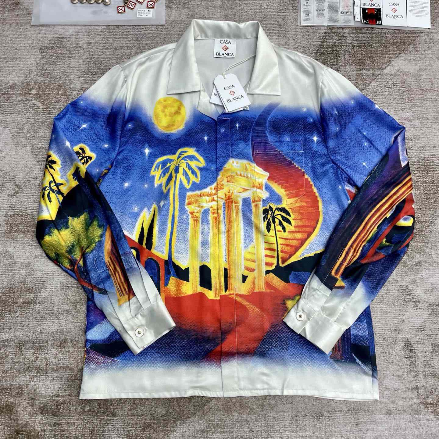 Casablanca Midnight Acropolis Silk Shirt   CA3530 - PerfectKickZ