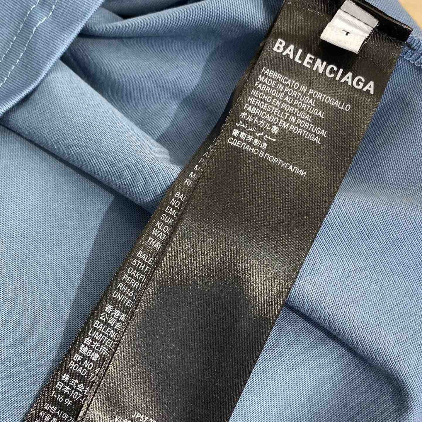Balenciaga Taped Balenciaga Back T-Shirt Medium Fit In Grey Blue - PerfectKickZ
